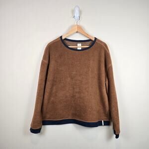Patagonia Womens Shearling Crew Long Sleeve Shirt Size M Beer Bottle Brown